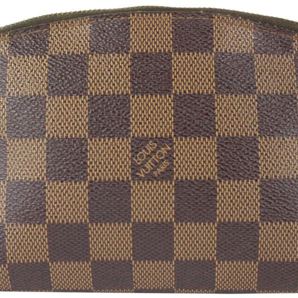 Louis Vuitton Damier Ebene Cosmetic Pouch Demi Ronde Toiletry Pouch 104lv56